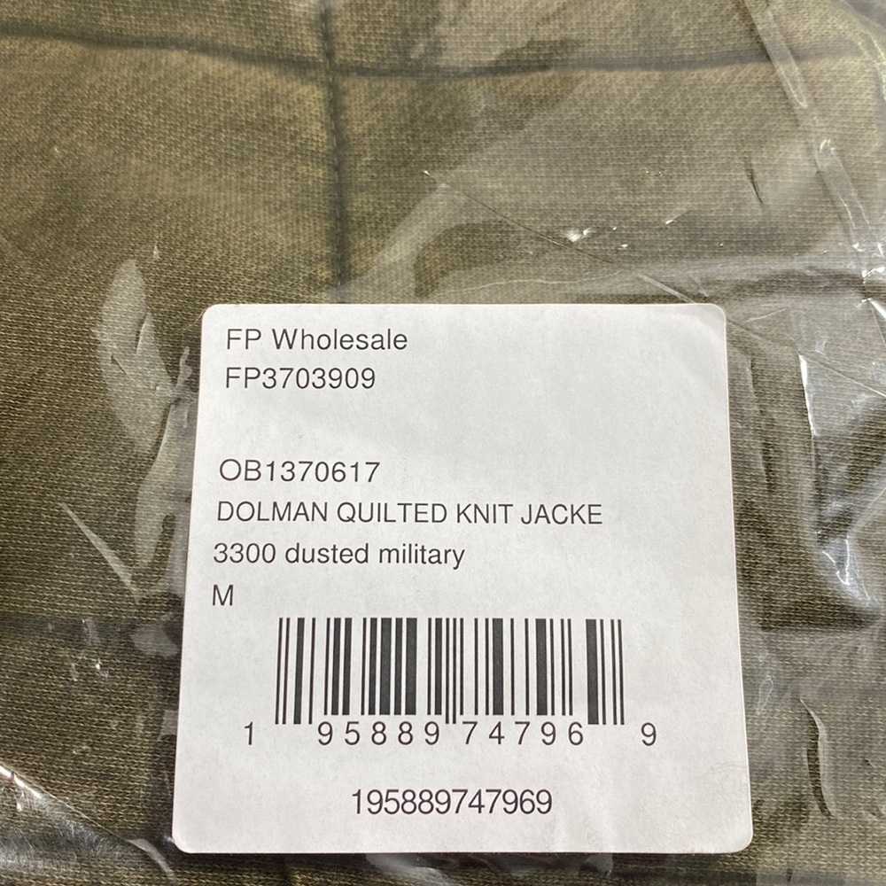 NWT - Free People Dolman Quilted Knit Jacket - Size: M, Color: Dusted Military - Picture 6 of 16